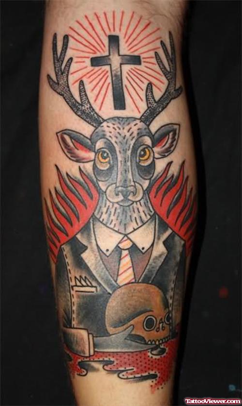 Traditional Style Deer Tattoo