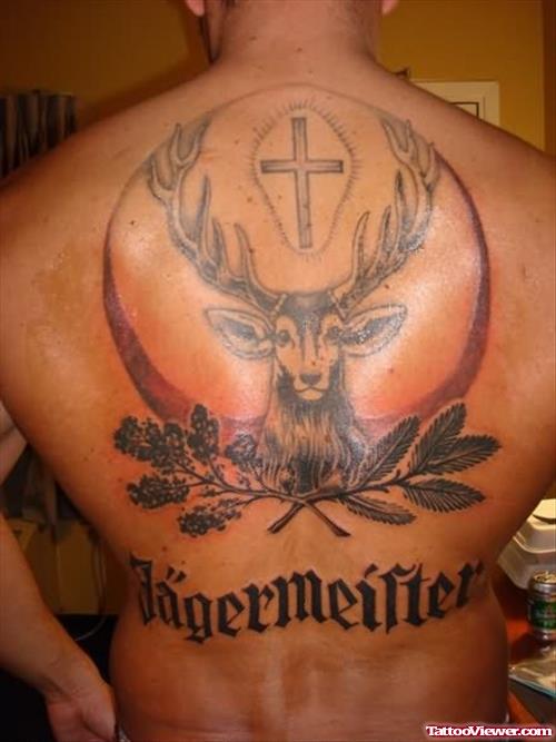 Deer Big Tattoo On Back