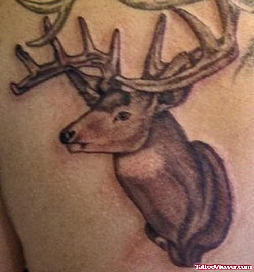 Back Shoulder Deer Tattoo