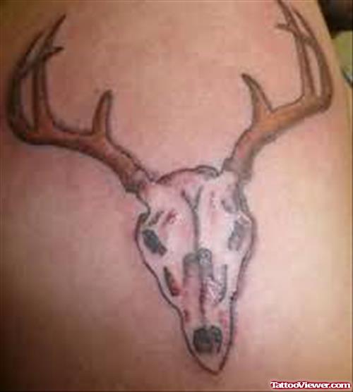 Wild Deer Skull Tattoo