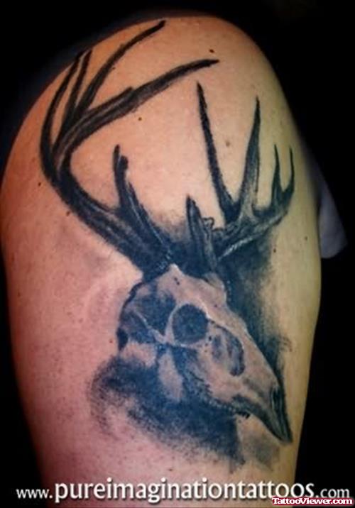 White Deer Skull Tattoo