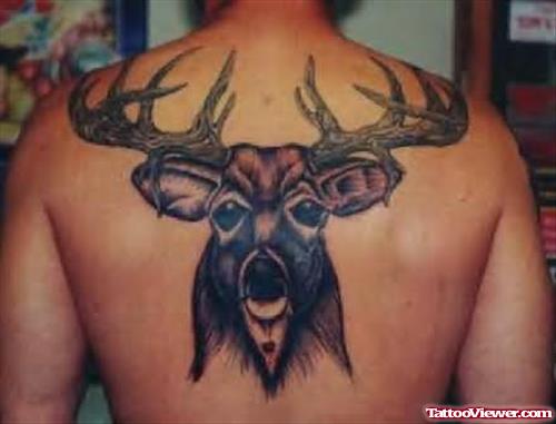 Swamp Deer Tattoo On Back