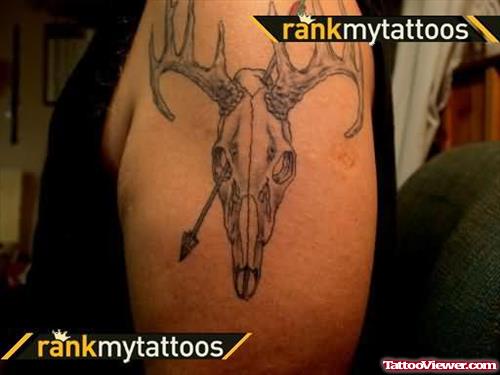 Deer Face Skull Tattoo