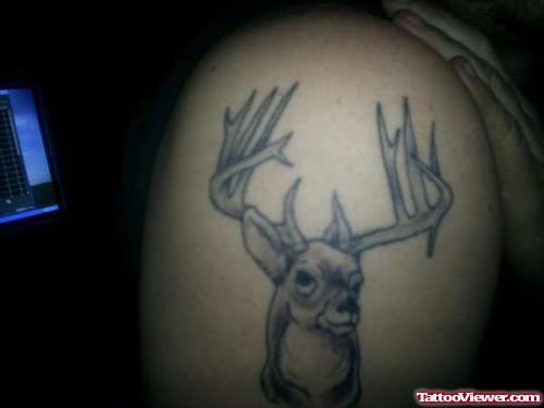 Deer Black Ink Tattoo