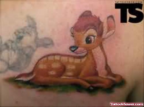 Cartoon Deer Tattoo For Men