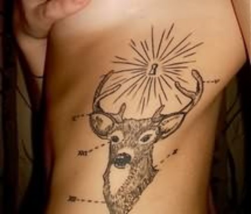 Beautiful Deer Tattoo For Girls