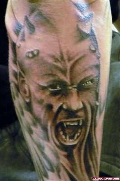 Crawling Demon Head Tattoo
