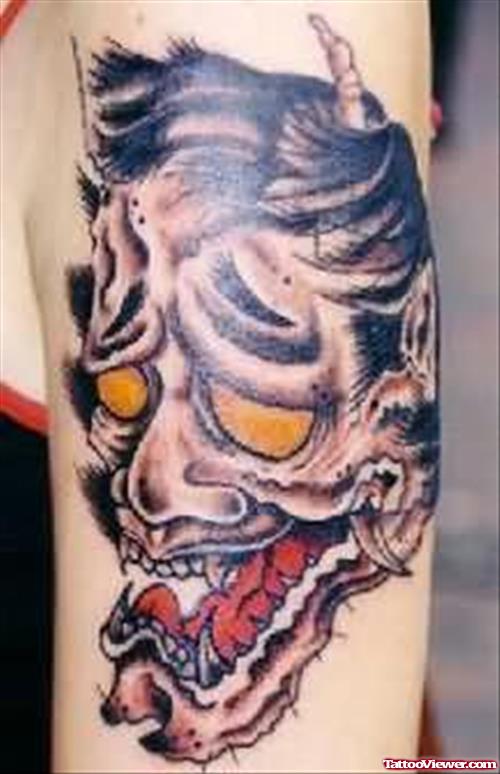 Horrifying Demon Face Tattoo
