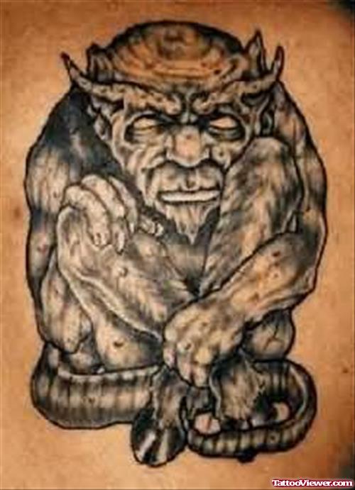 Demon Sad Face Tattoo