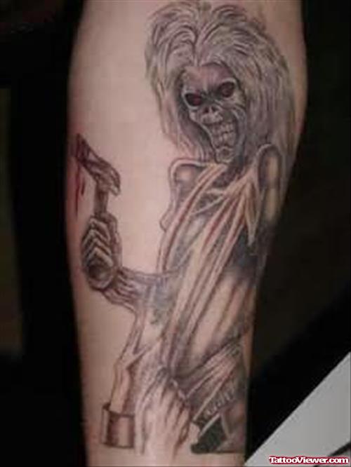 Awesome Demon Tattoo On Sleeve