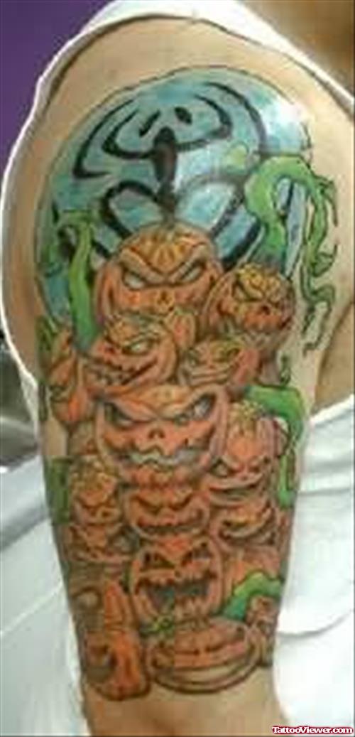 Pumpkin Demon Tattoo