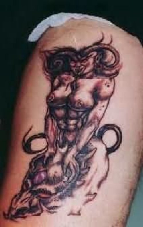 Demon Tattoo On Arm Sleeve