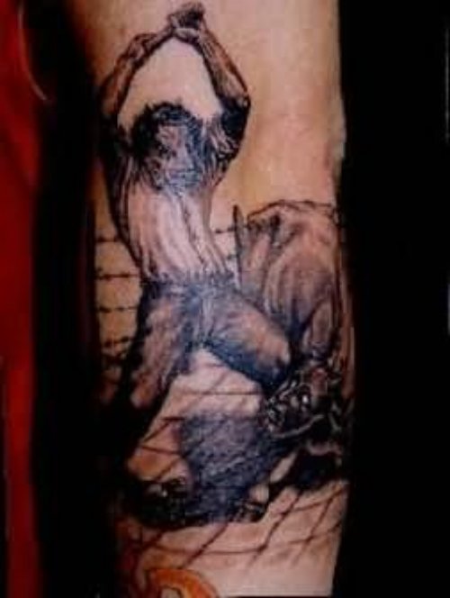 Amazing Demon Tattoo On Arm Sleeve