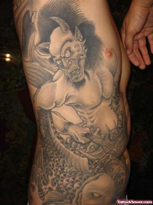 Side Rib Devil Tattoo