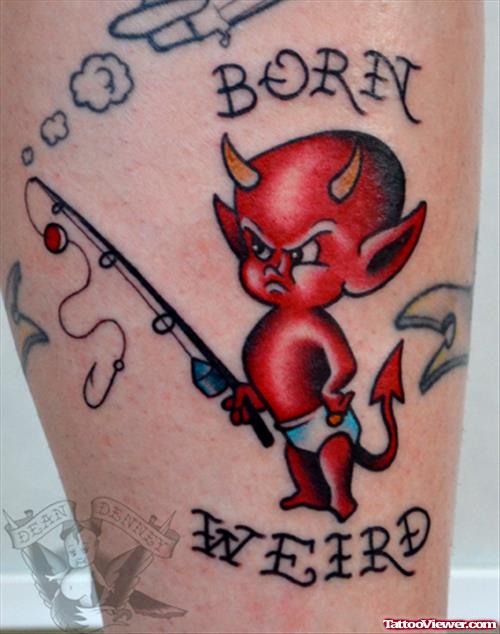 Weird Devil Tattoo Design