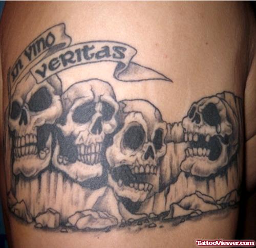 Grey Ink Devil skulls Tattoos