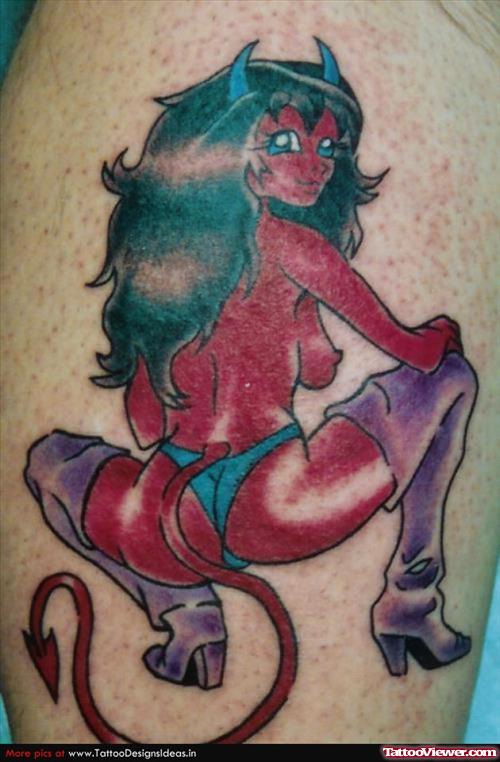 Red Devil Girl Tattoo