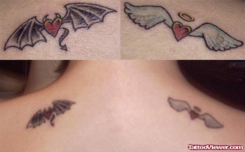 Devil Angel Heart Tattoo Designs