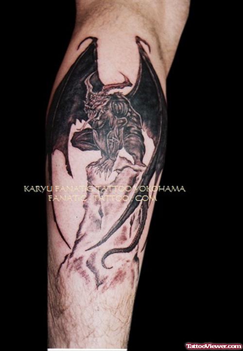 Winged Devil Tattoo On Arm