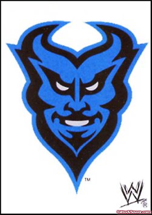 Awesome Blue Devil Tattoo Design