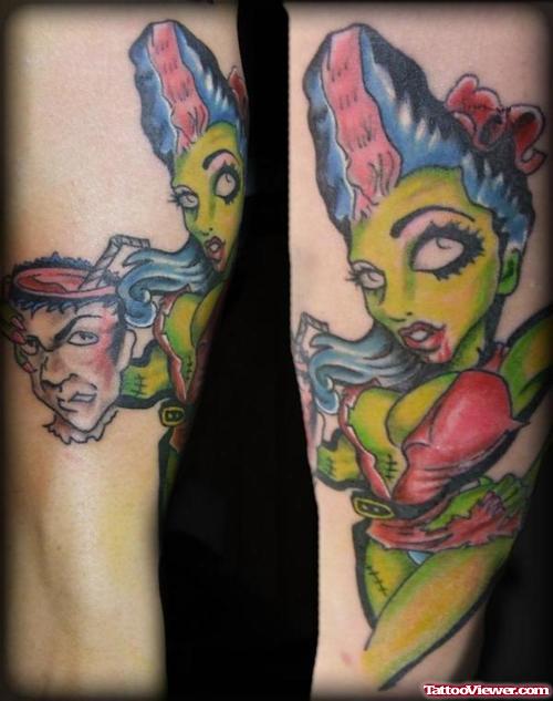 Zombie Girl Devil Tattoo