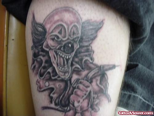 Wonderful Devil Clown Tattoo Design