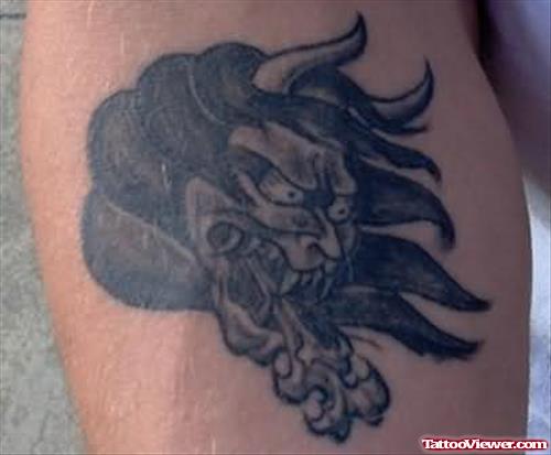 Gargoyle Devil Tattoo On Muscles