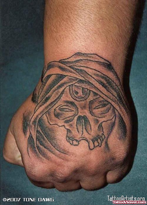 Devil Skull Tattoo On Hand
