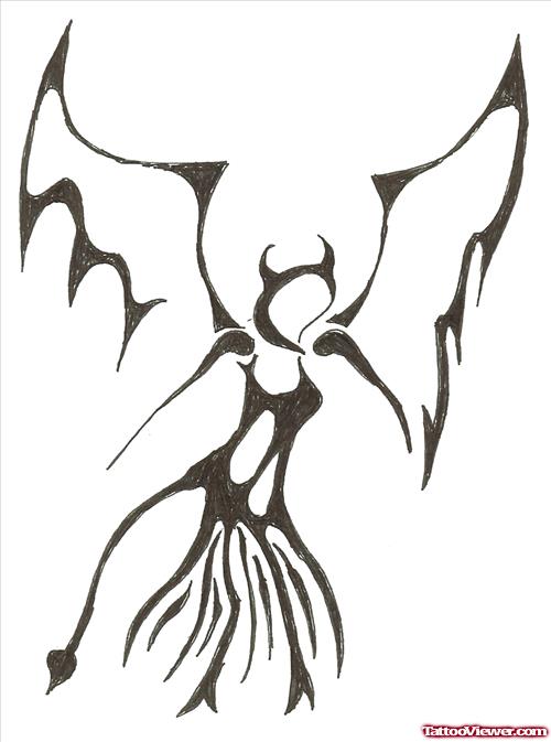 Wonderful Tribal Devil Tattoo Design