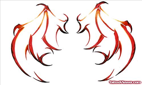 Tribal Devil Wings Tattoo Design