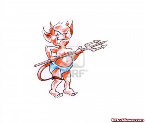 Monster Devil Kid Tattoo Design