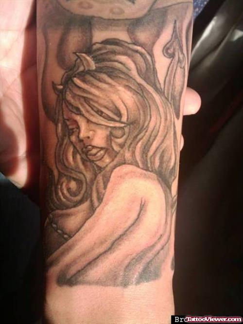 Crazy Devil Girl Tattoo Design