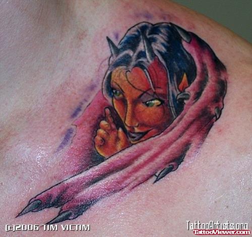 Whisper Devil Tattoo Design