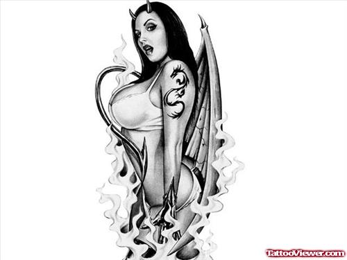 Devil Girl Tattoos Design