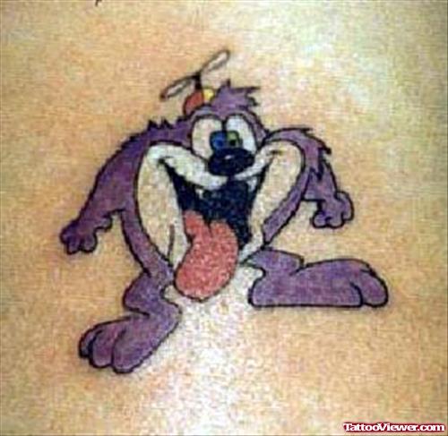 Colored Devil Dog Taz Tattoo