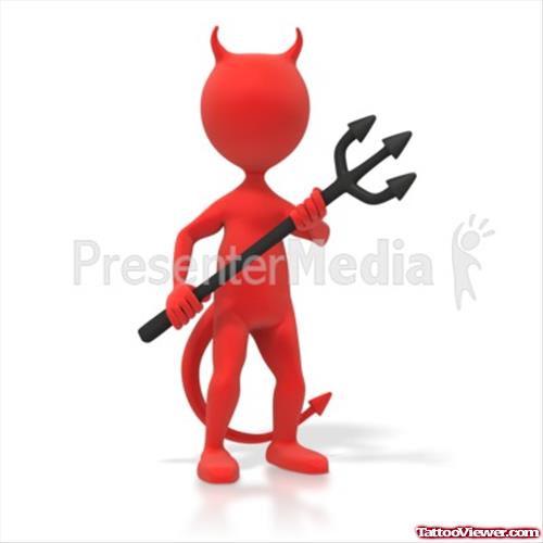 Red Devil Figure Tattoo Design