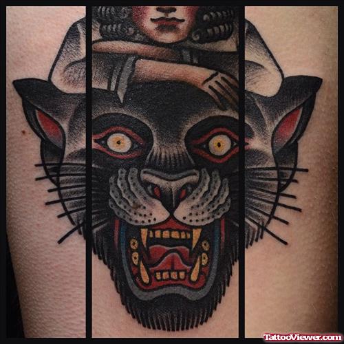 Panther Head Devil Tattoo