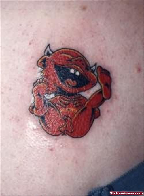 Crazy Red Ink Devil Tattoo