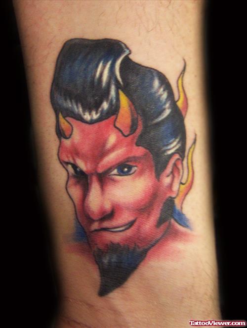 Awesome Devil Face Tattoo