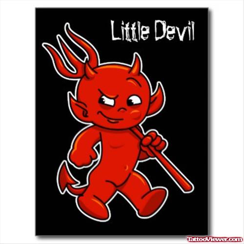 Little Red Devil Tattoo Design