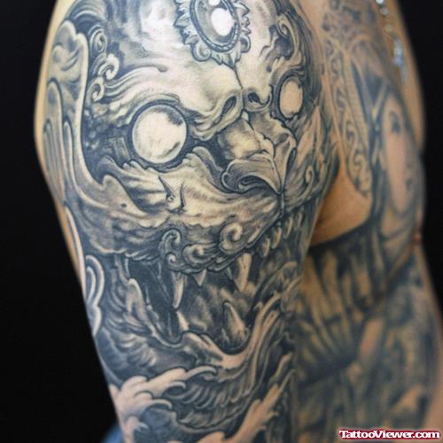 Beautiful Scary Devil Tattoo On Arm