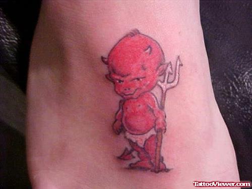 Little Devil Tattoo On Foot