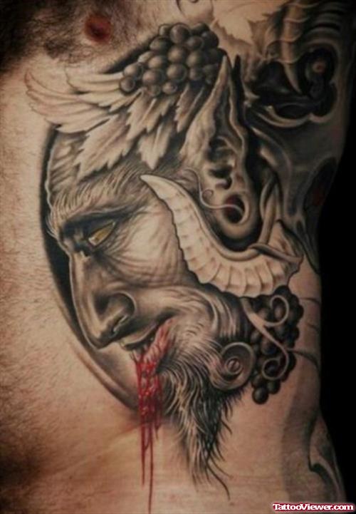 Devil Side Rib Tattoo