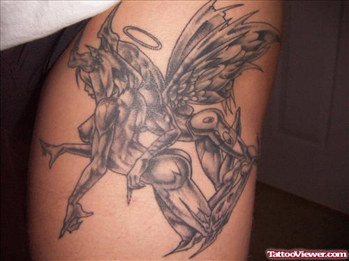 Beautiful Angel n Devil Tattoo Design