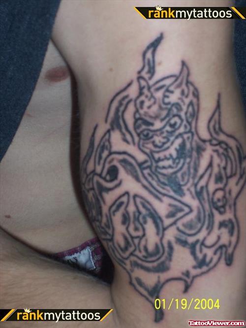 Devil Tattoo On Muscles
