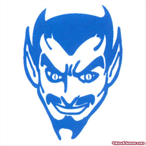 Beautiful Blue Devil Tattoo Design