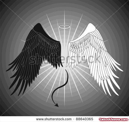 Angel And Devil Wings Tattoos Design
