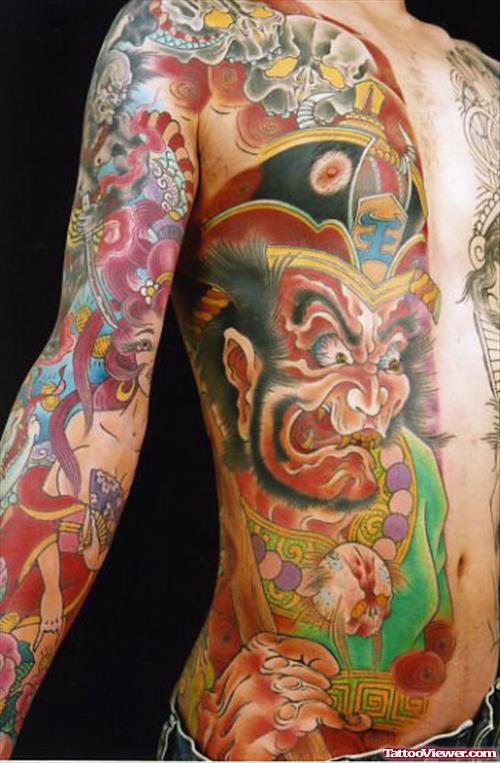Colorful Devil Tattoo Design