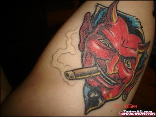 Best Smoking Devil Head Tattoo