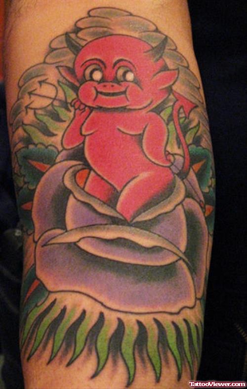 Awesome Little Devil Tattoo Design